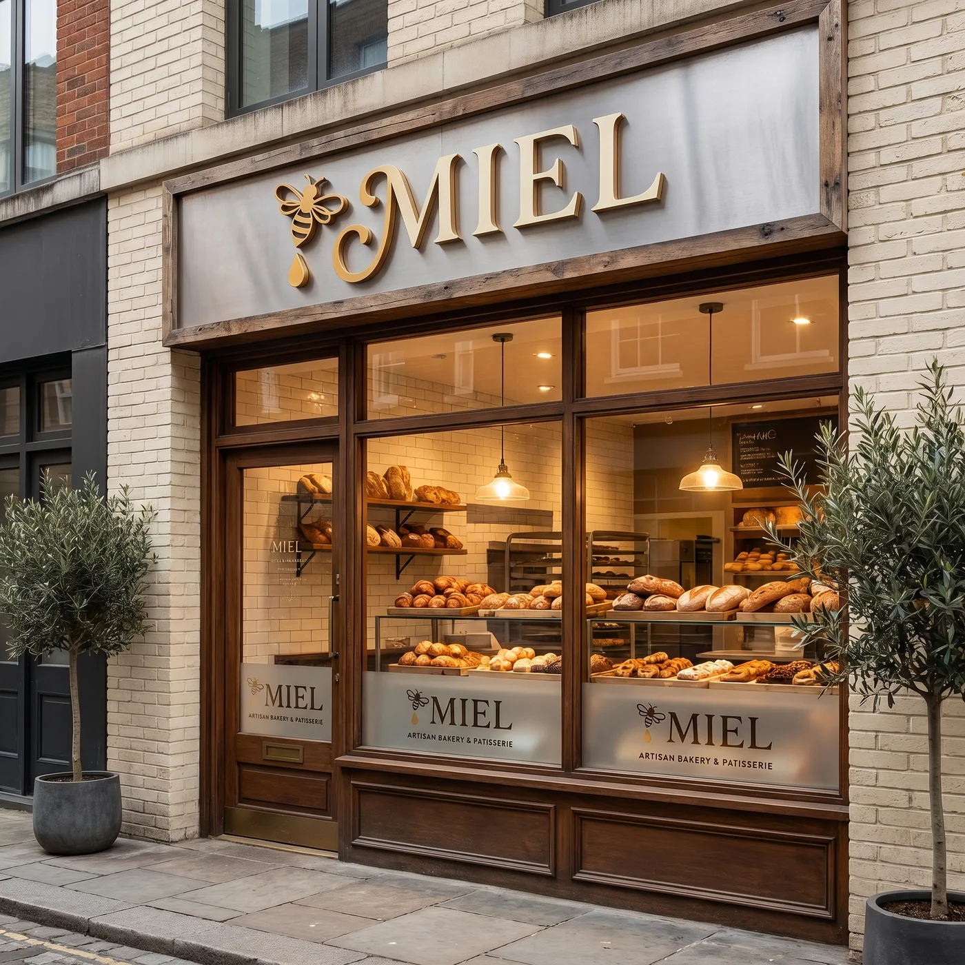 Miel — Storefront signage